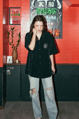 "KIBACOWORKS" S/S OPEN COLOR SHIRTS - BLACK