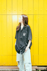 "KIBACOWORKS" S/S OPEN COLOR SHIRTS - BLACK