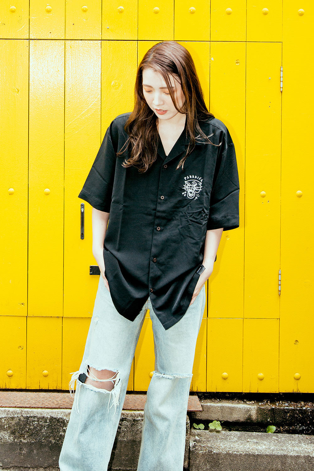 【KIBACOWORKS】シャツ PARADISE PANTHER 黒 PARADISE PANTHER