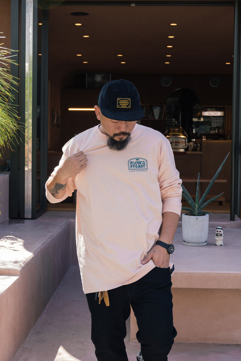 "SLOW & STEADY" L/S TEE - OFF PINK