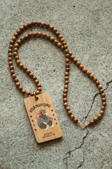 "MONKEY BOOZE" WOOD NECKLACE