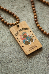 "MONKEY BOOZE" WOOD NECKLACE