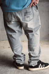 "LAYBACK PANTS" エイジドデニムイージーパンツ