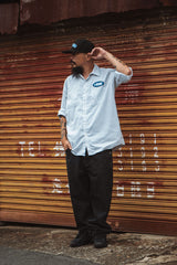 "BLOWBACK PAINTER" ブラックデニムペインターパンツ