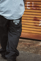 "BLOWBACK PAINTER" ブラックデニムペインターパンツ