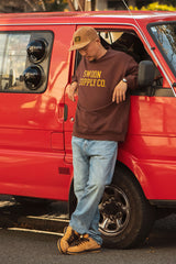 "COLLEGE LOGO" CREW SWEAT - CHOCOLATE BROWN(クルーネック/チョコレートブラウン)