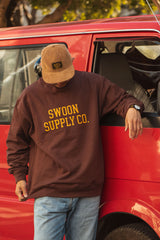 "COLLEGE LOGO" CREW SWEAT - CHOCOLATE BROWN(クルーネック/チョコレートブラウン)