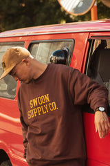 "COLLEGE LOGO" CREW SWEAT - CHOCOLATE BROWN(クルーネック/チョコレートブラウン)