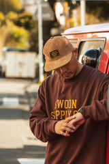 "COLLEGE LOGO" CREW SWEAT - CHOCOLATE BROWN(クルーネック/チョコレートブラウン)