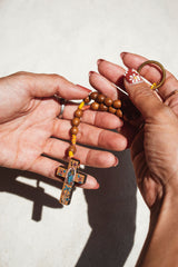 "WOOD ROSARY STRAP"