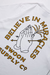 "BELIEVE IN MIRACLES" TEE - WHITE