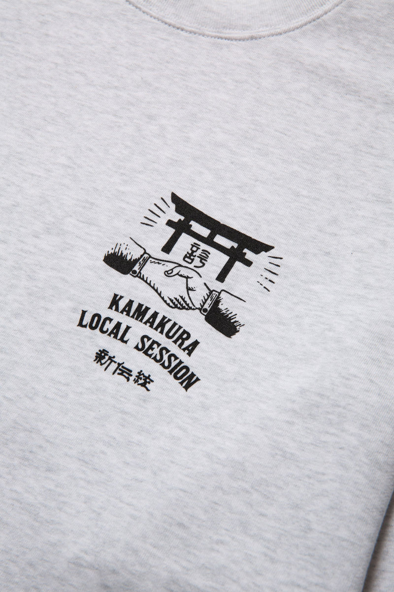 "KAMAKURA LOCAL SESSION" CREW SWEAT - ASH（ビッグシルエットスウェット/アッシュ）