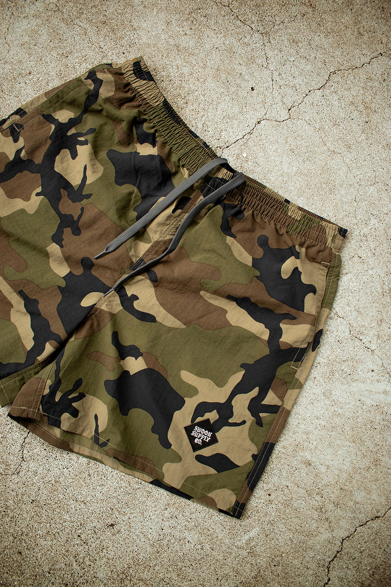 "ONE MILE BACKWOODS" NYLON SHORTS