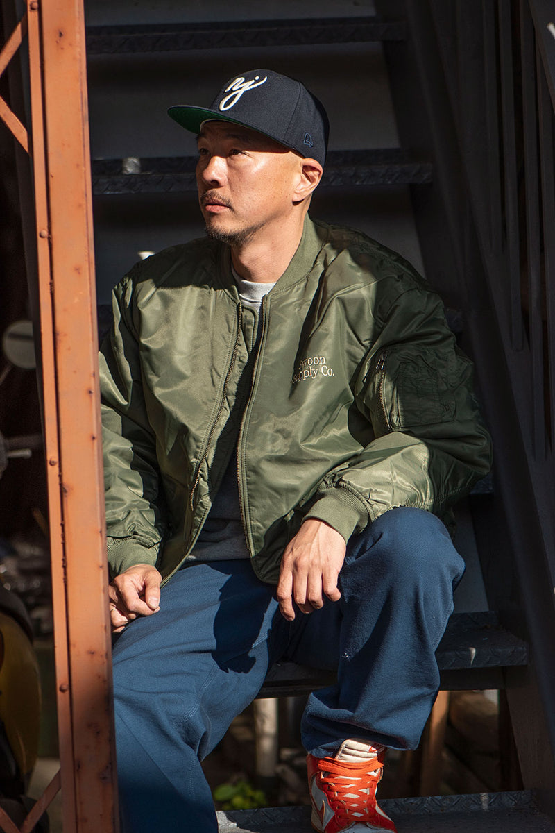 "SWOON SUPPLY CO." MA-1 JACKET - OLIVE（オリーブ）