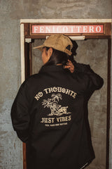 "NO THOUGHTS, JUST VIBES" T/C COACH JACKET