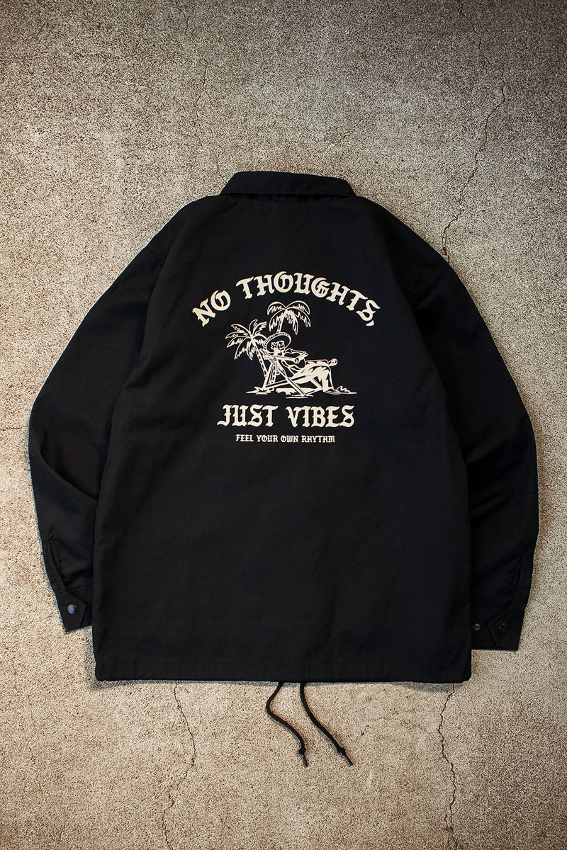 "NO THOUGHTS, JUST VIBES" T/C COACH JACKET