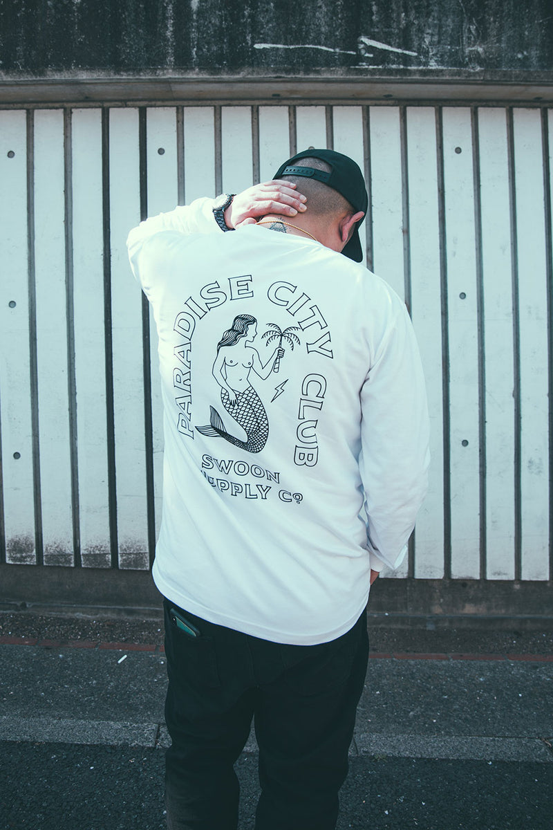 "MERMAID" L/S TEE - WHITE