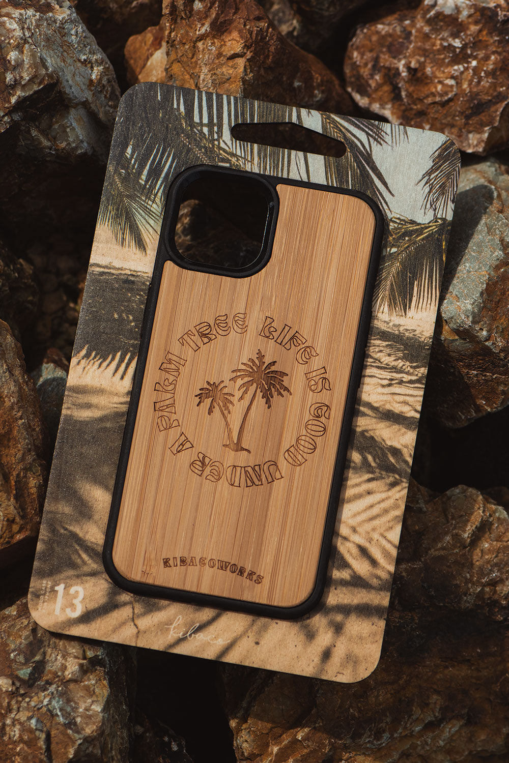 kibaco｜ウッドiPhoneケース｜LIFE IS GOOD UNDER A PALM TREE – KIBACOWORKS