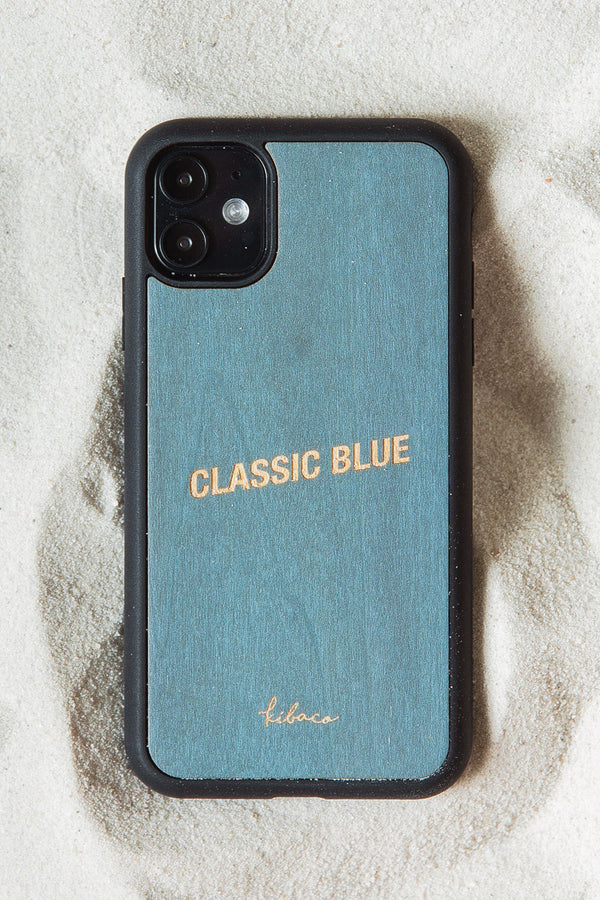 Name put wood case Classic blue