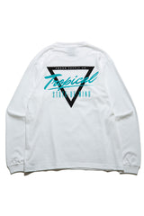 "TROPICAL STATE OF MIND" L/S TEE - WHITE