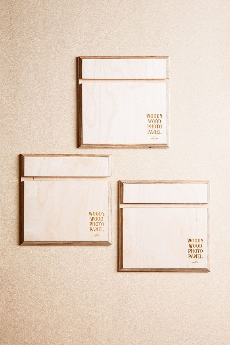 Birch Photo Panel [20 cm Square] 3 pieces set